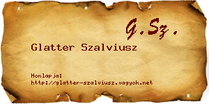 Glatter Szalviusz névjegykártya